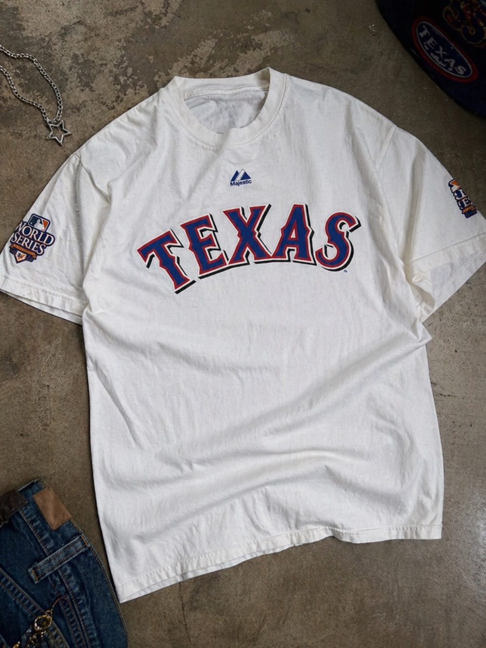 Vintage Texas Rangers Cruz #17 Tee Majestic 2010 World Series MLB